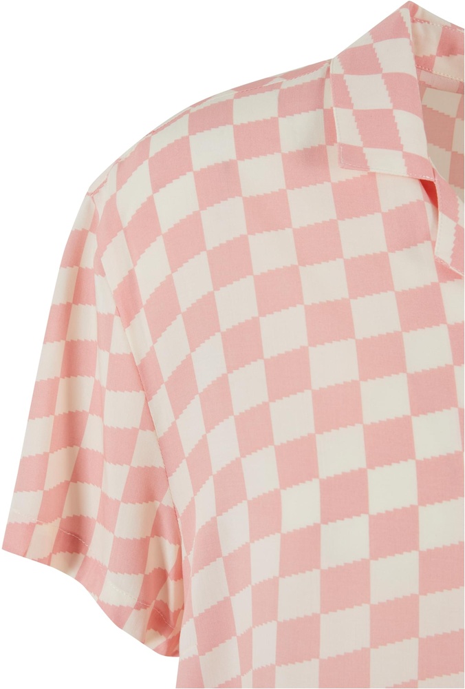 UrbanClassicsDamenLadiesViscoseResortShirtTB4365Lemonadepinkcheck-3XL