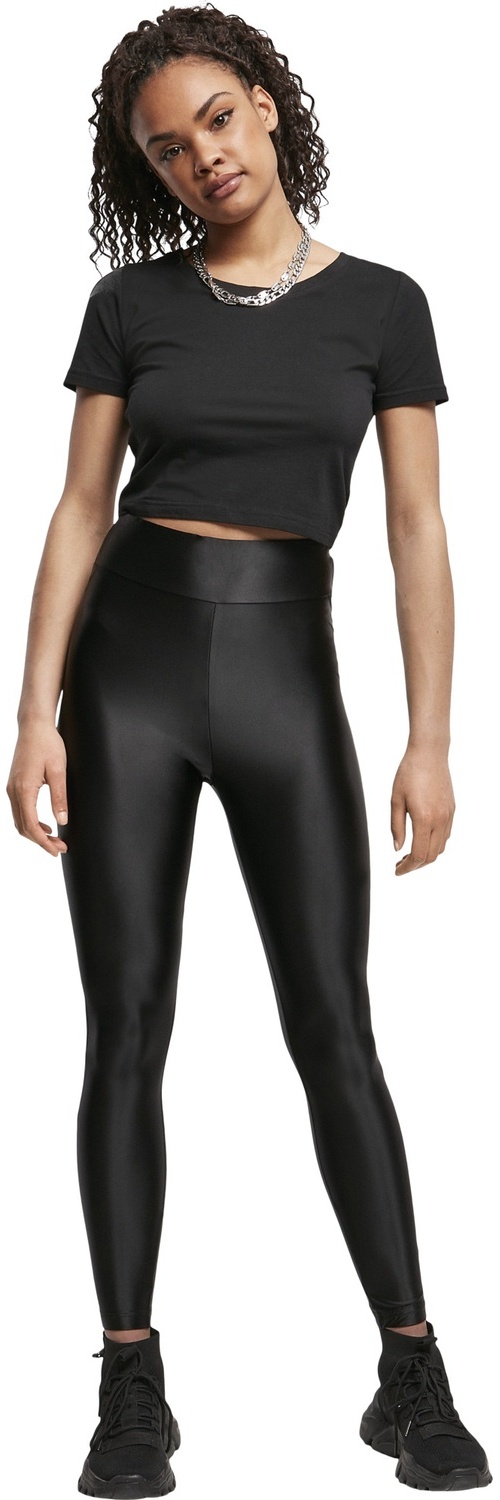 UrbanClassicsDamenLadiesHighwaistShinyMetalicLeggingsBlack