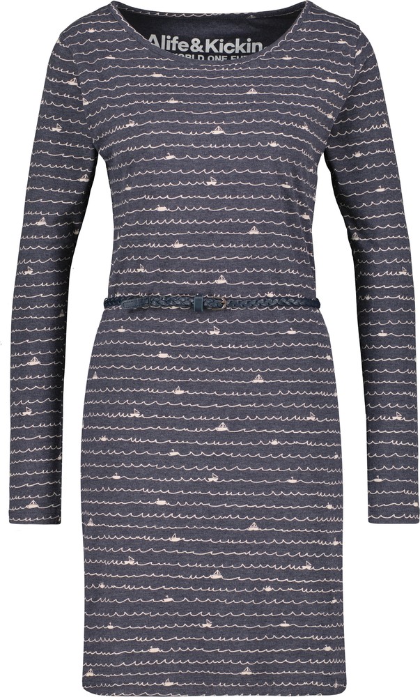 AlifeKickinDamenBlusenkleidEllinAKBLongsleeveDressMarineMelange-2XL