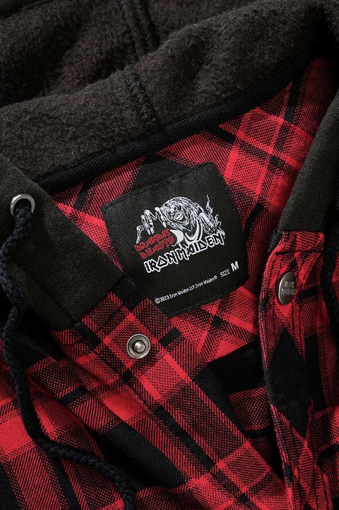 BranditCheckshirtIronMaidenCheckshirtSweathoodEddy61048DarkRedBlack-S