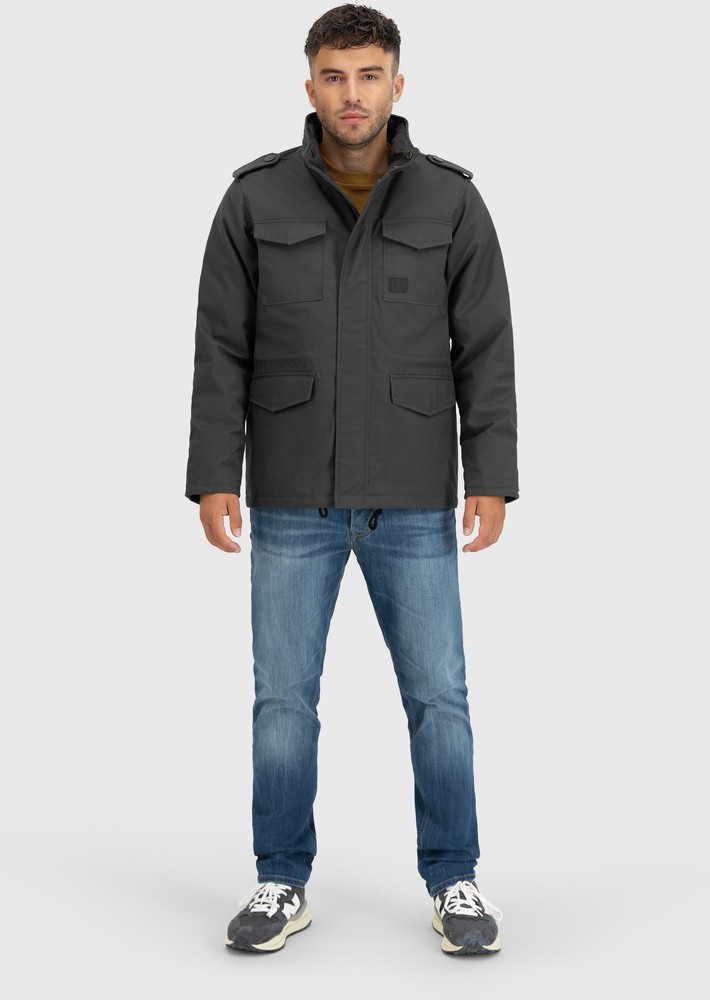 VintageIndustriesbergangsjackeBrentParkaGrey-S