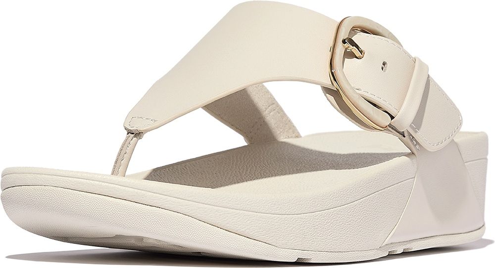 FitFlopDamenFlipFlopsLuluResin-BuckleLeatherToe-PostSandalsJE9ParisBeige-36