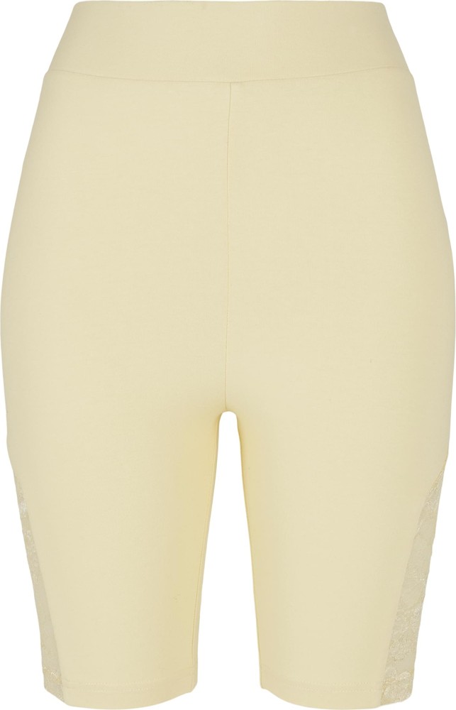 UrbanClassicsDamenLadiesHighWaistLaceInsetCycleShortsSoftyellow-3XL