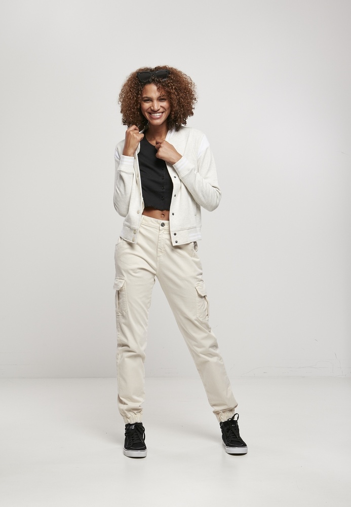 UrbanClassicsDamenJackeLadiesInsetCollegeSweatJacketLightgreyWhite-3XL