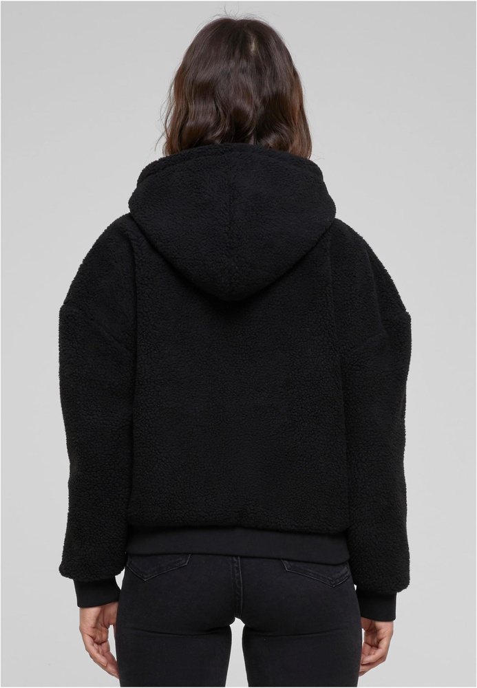 UrbanClassicsDamenLadiesOversizedSherpaZipHoodyTB6133Black-3XL