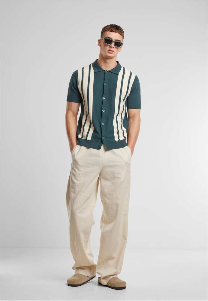UrbanClassicsHemdKnitRetroShirtTB7550BottlegreenWhitesand-3XL