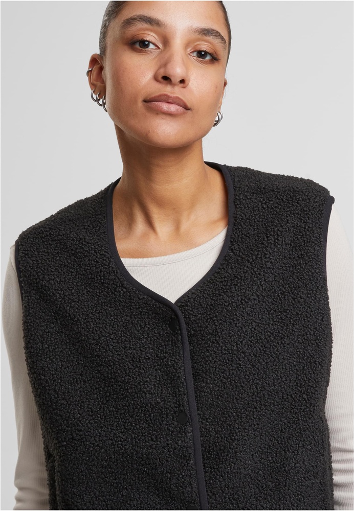 UrbanClassicsDamenVestLadiesButtonedTeddyTB8011