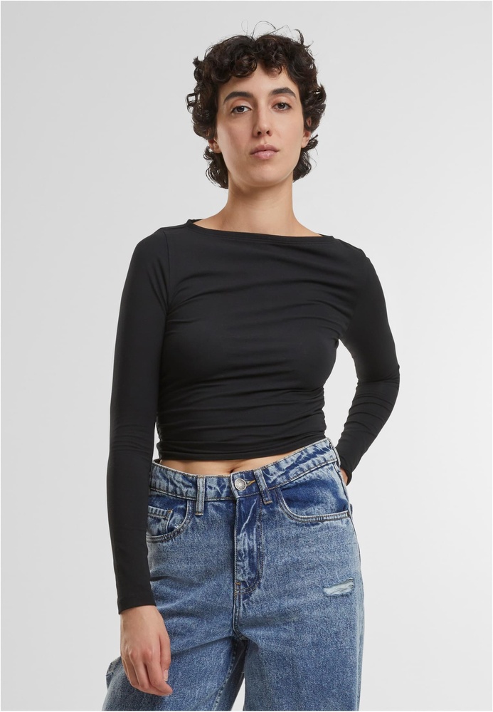 UrbanClassicsDamenLadiesRuffledSuperSlimLongsleeveTB7088