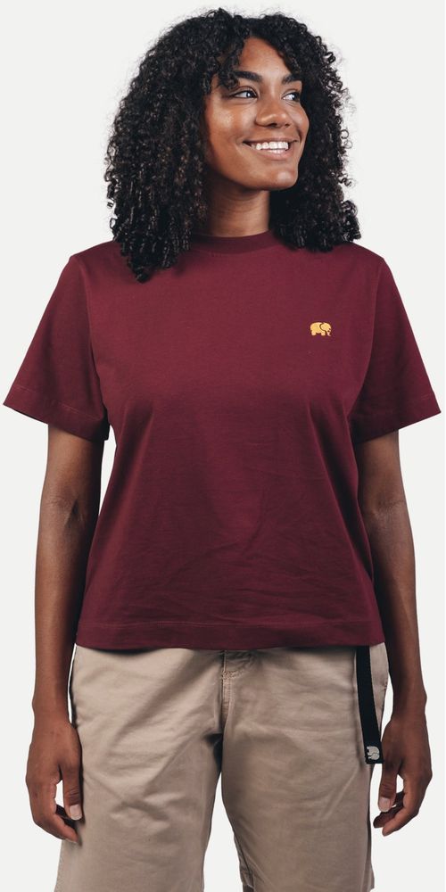 TrendsplantDamenT-ShirtWomensOrganicEssentialT-ShirtBurgundyRed-XS