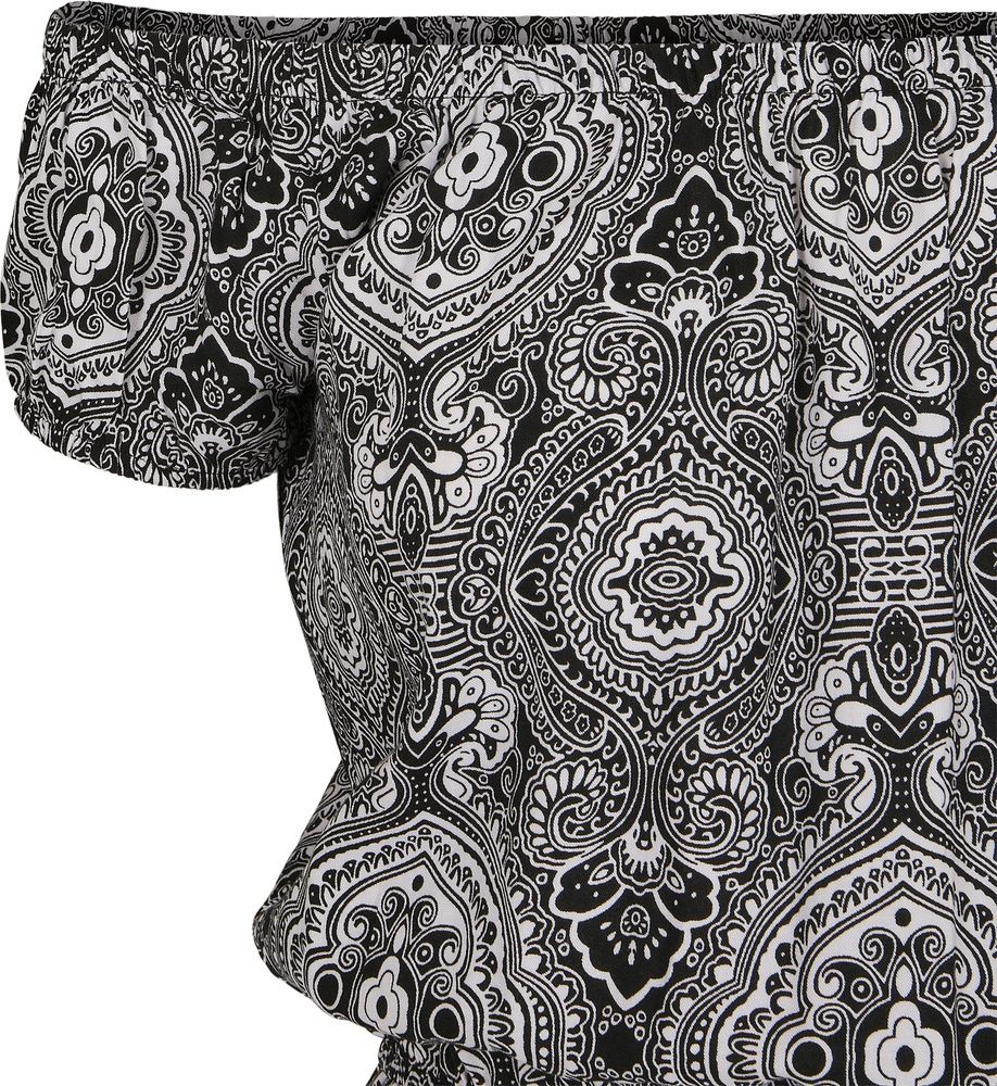 UrbanClassicsDamenOverallLadiesAOPOffShoulderShortJumpsuitTB3433