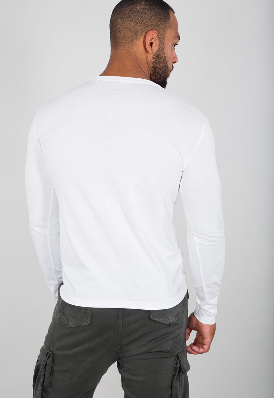 AlphaIndustriesBasicLSSmallLogoT-ShirtUnisexWhite-XXL