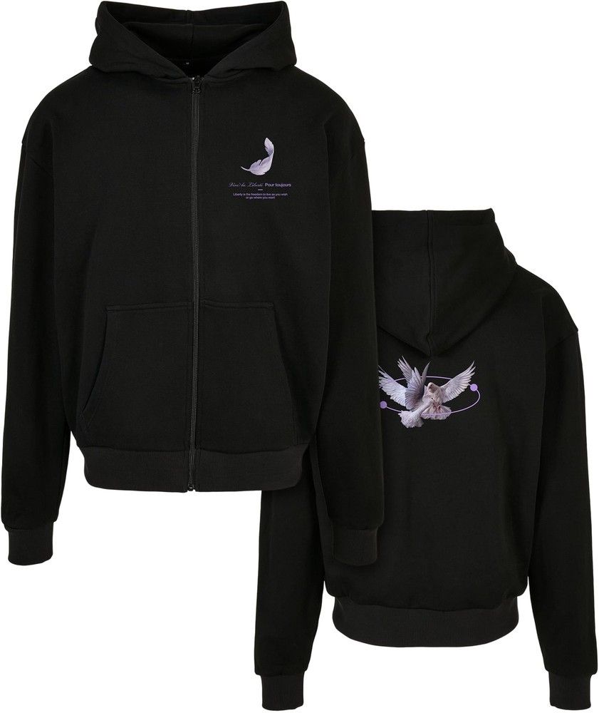 MTUpscaleSweatshirtViveLaLiberteHeavyOversizeZipHoodyBlack