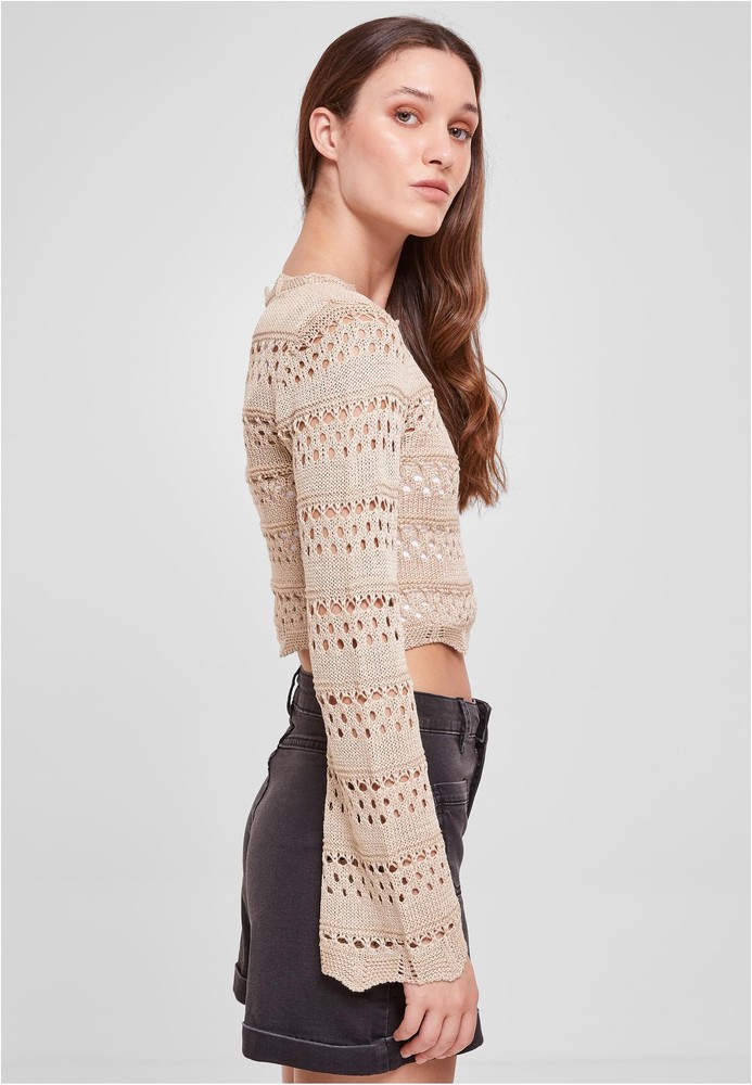 UrbanClassicsDamenLadiesCroppedCrochetKnitSweater
