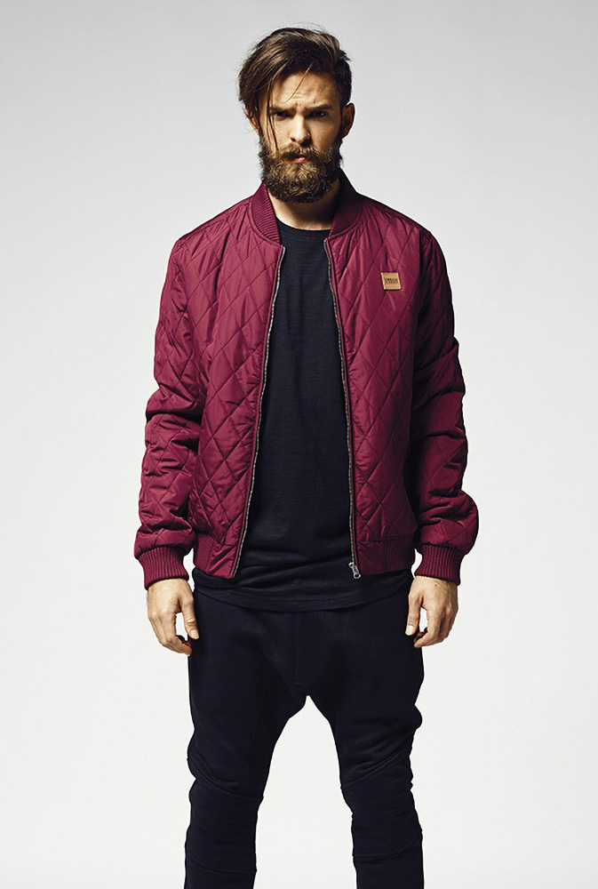 UrbanClassicsLeichteJackeDiamondQuiltNylonJacketBurgundy-L