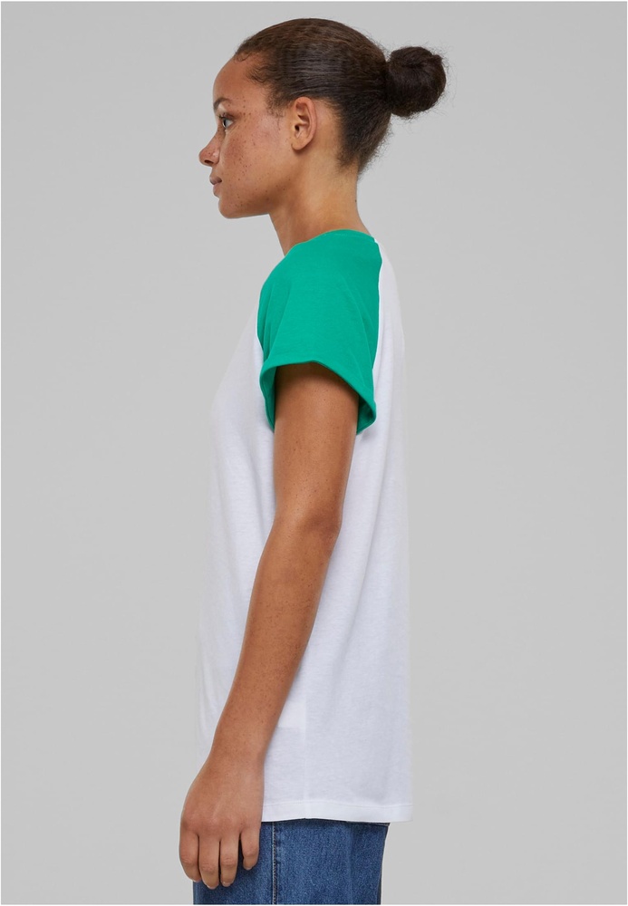 UrbanClassicsDamenT-ShirtLadiesContrastRaglanTeeTB1913WhiteFerngreen-3XL