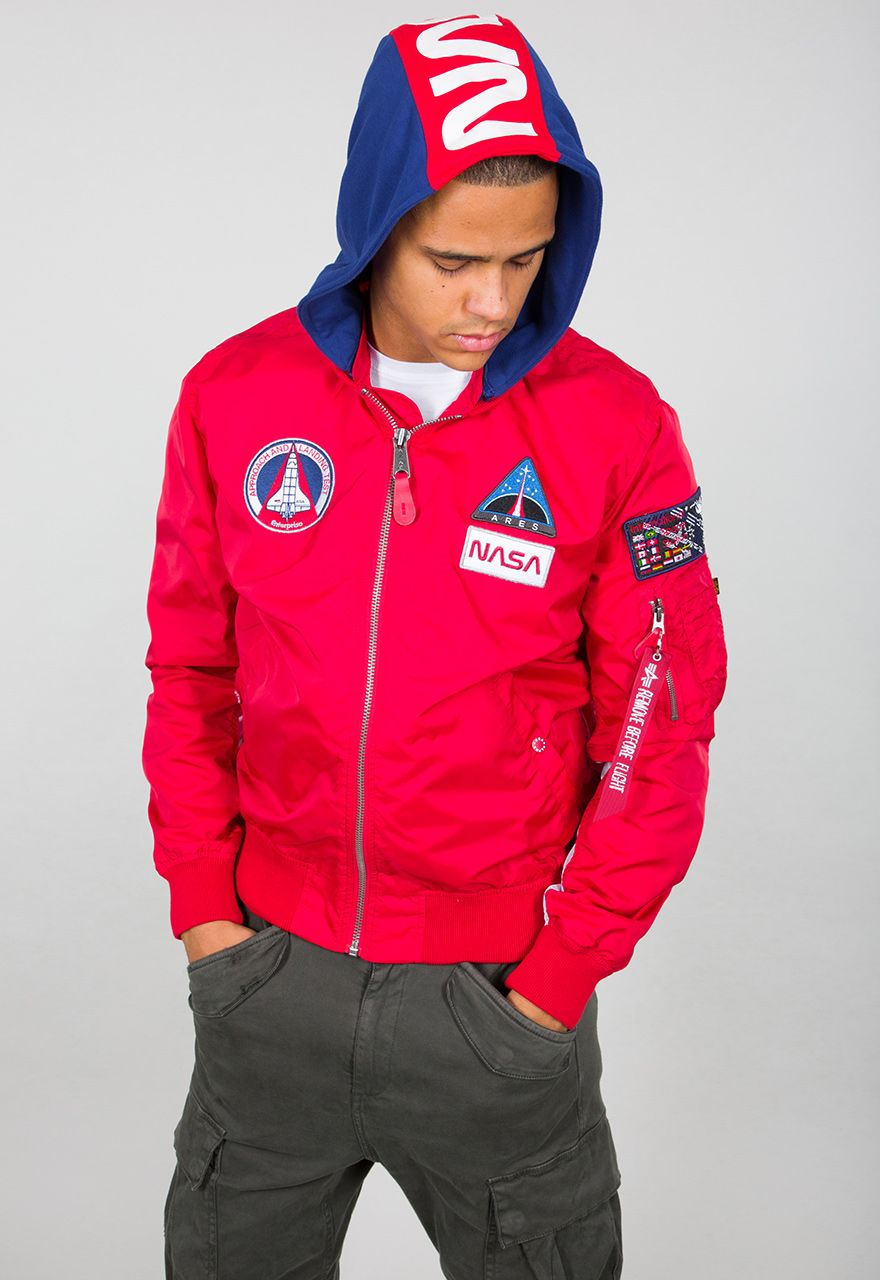 AlphaIndustriesMA-1TTHoodNASAJackeSpeedRed-XXL