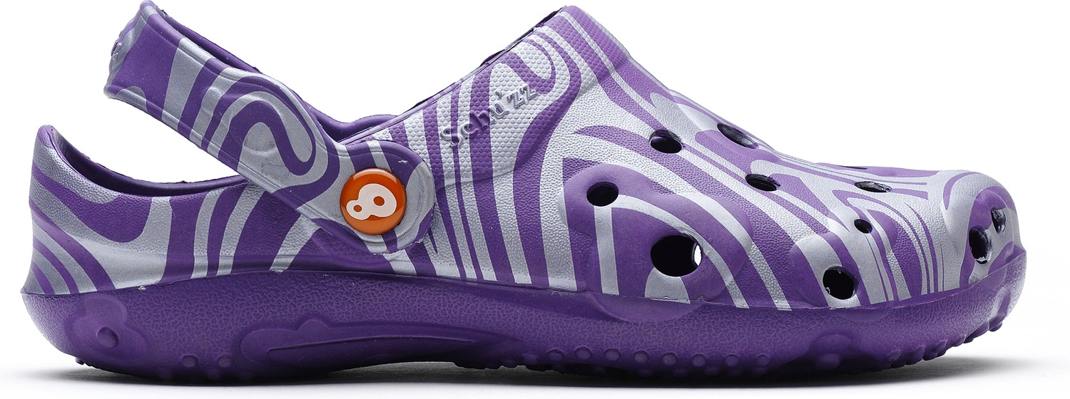 SchuzzSchuzzDamenClogBadeschuheGlobuleFemmeimprimArgentsurpruneSilber-36