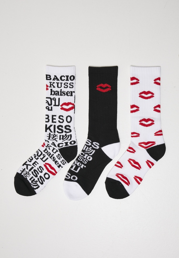 MisterTeeSockenKissSocks3-PackBlackWhiteRed
