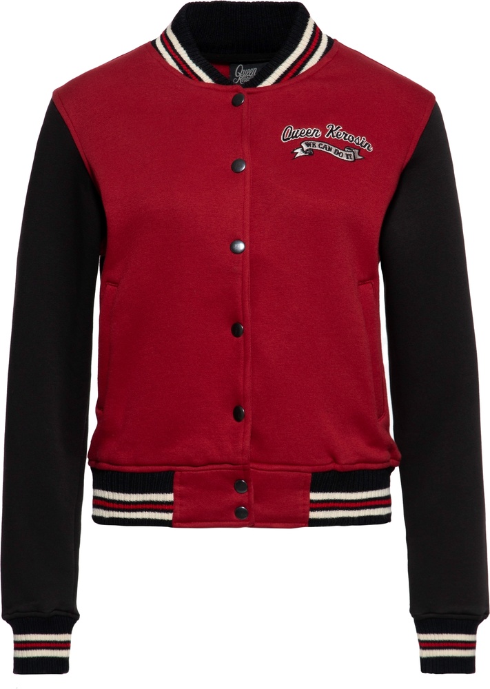 QueenKerosinDamenCollegeSweatJacketWeCanDoItQKI34001