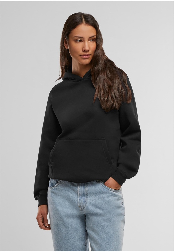 UrbanClassicsDamenLadiesLooseBrushedFleeceHoodyTB7433Black-L