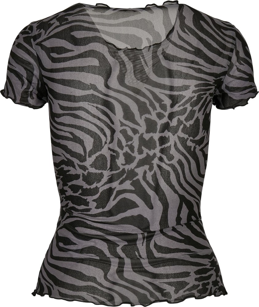 UrbanClassicsDamenLadiesMeshTeeAsphaltBlack-3XL
