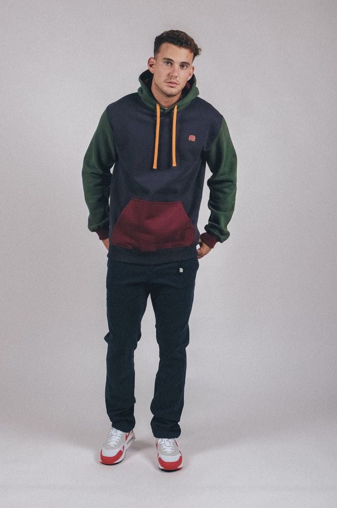 TrendsplantSweaterOrganicColorBlockHoodieTrendsplantBlueBlue-S