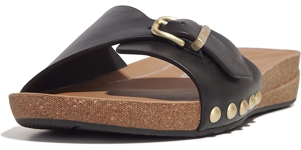 FitFlopDamenSandalenIqushionAdjustableBuckleLeatherSlidesHF1