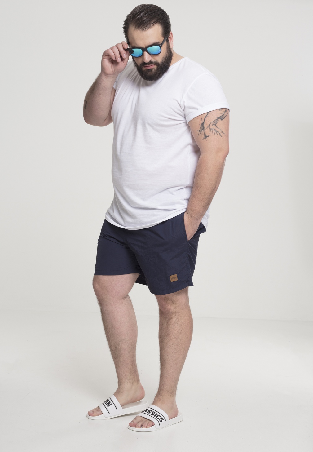 UrbanClassicsBadehoseBlockSwimShortsNavyNavy-3XL