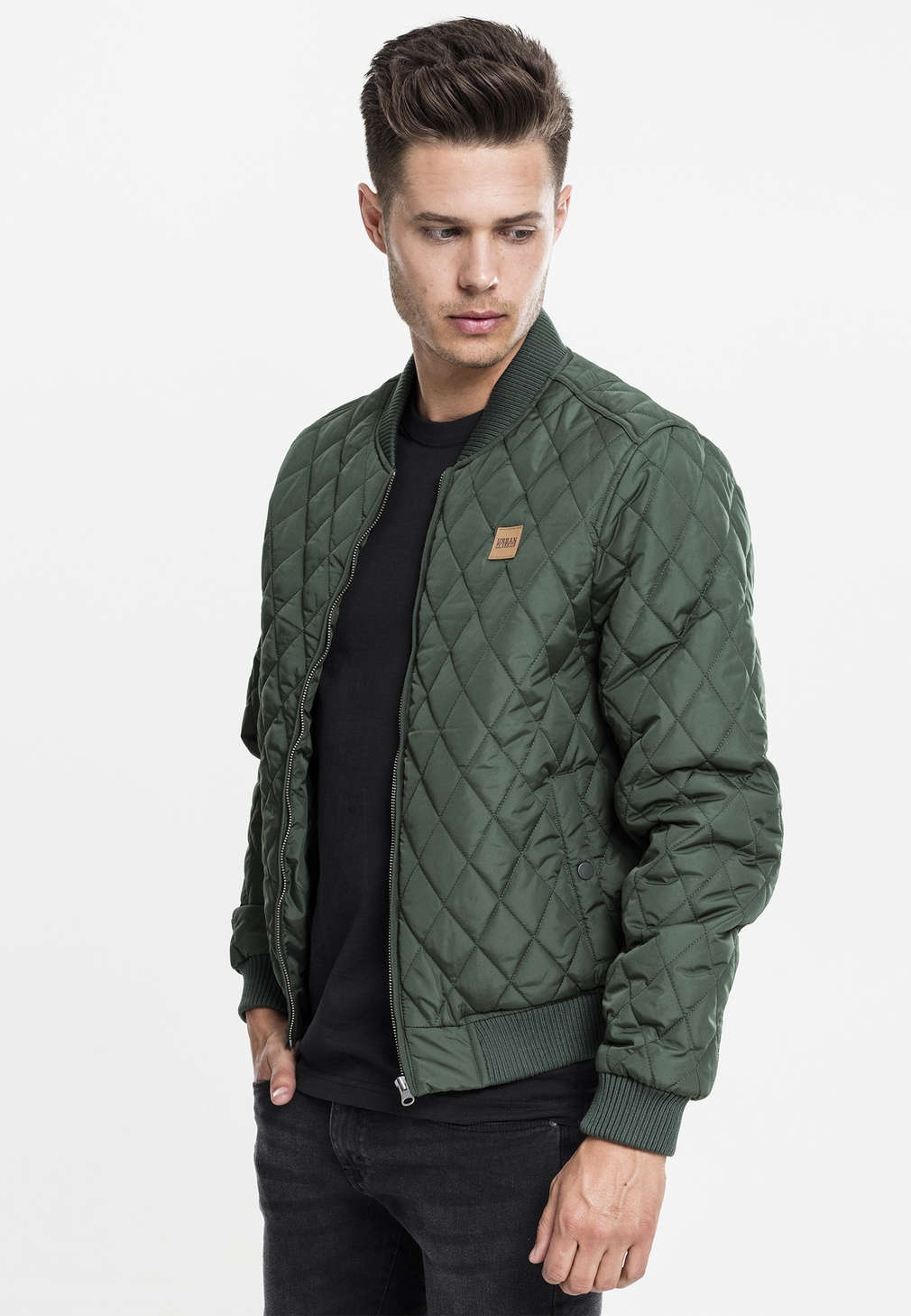 UrbanClassicsLeichteJackeDiamondQuiltNylonJacketOlive-L