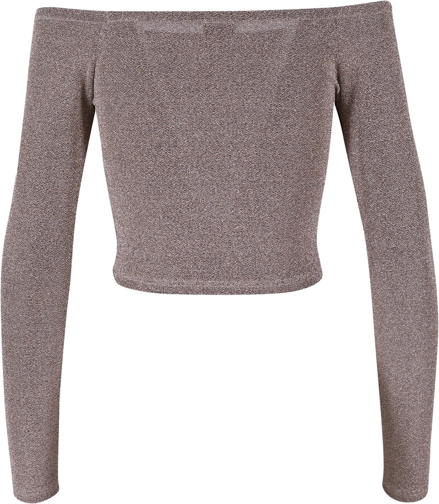 UrbanClassicsDamenLadiesOffShoulderGlitterLongsleeveTB6125Gold-3XL