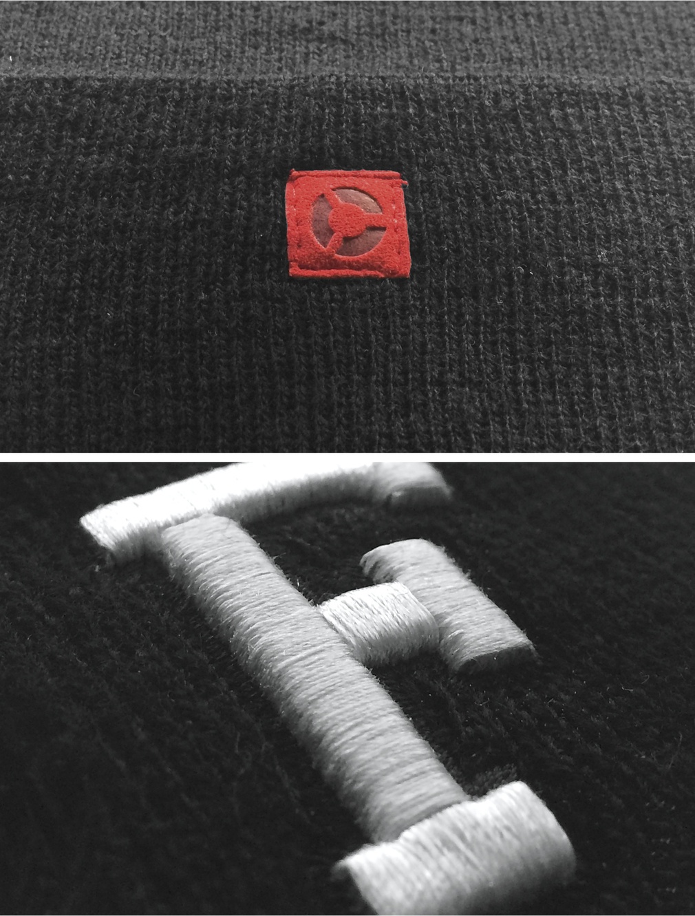 MSTRDSBeanieLetterCuffKnitBeanieBlack