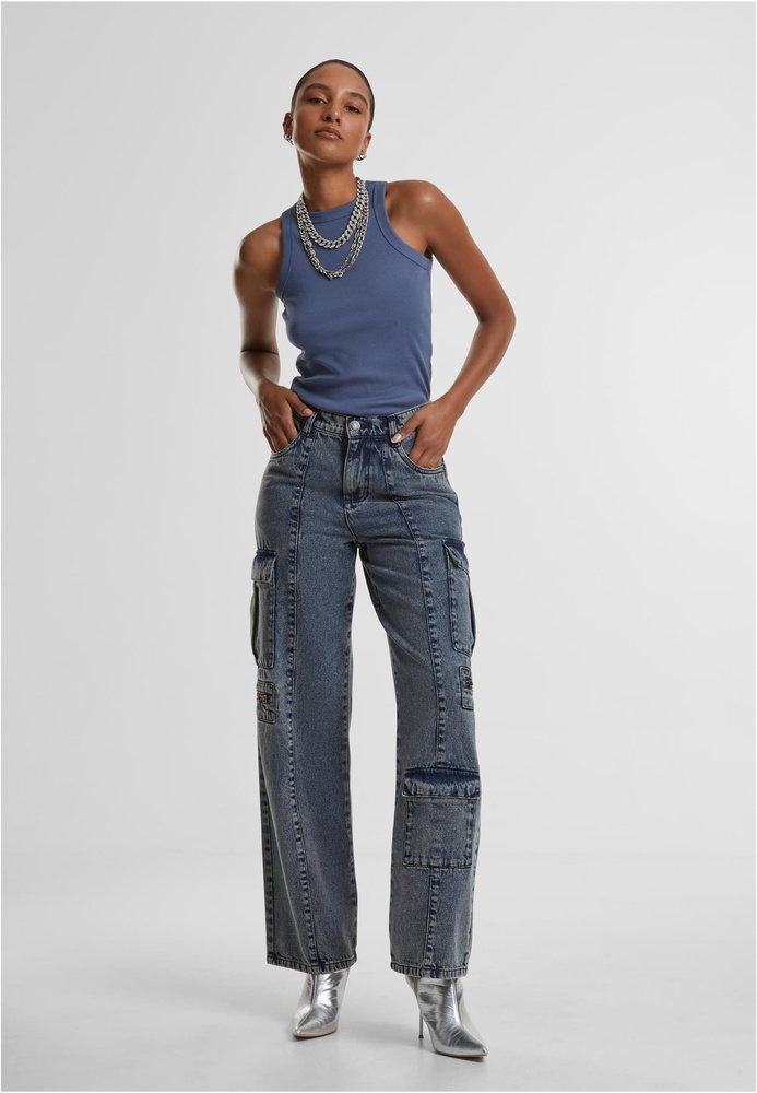 UrbanClassicsDamenLadiesLooseUtilityDenimPantsTB6925DirtyWashed-26