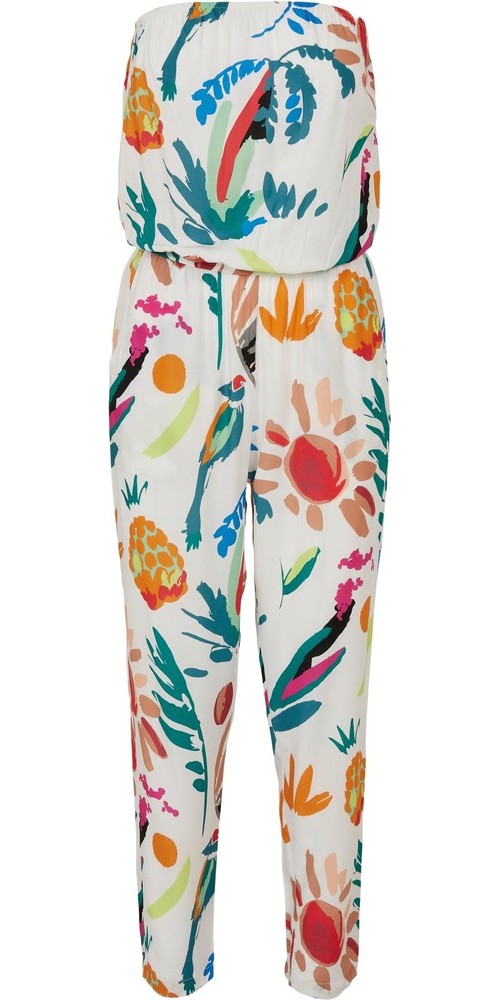 UrbanClassicsDamenLadiesViscoseBandeauJumpsuitWhitesandfruity-3XL