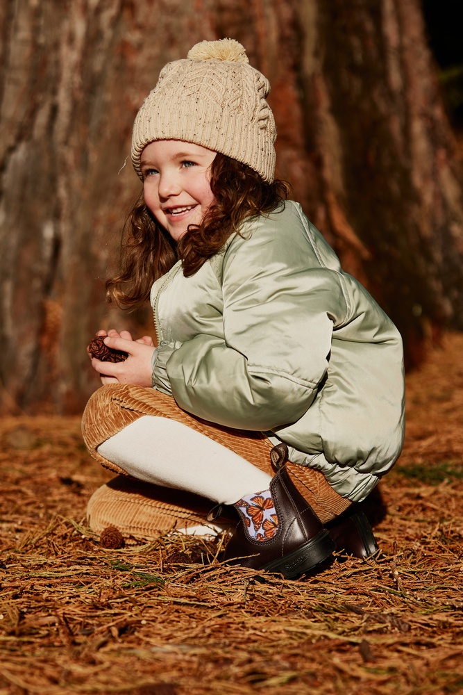 BlundstoneKinderChelseaBoots2395BrownLeatherWithButterflyLilacElasticKidsBrown-K8UK