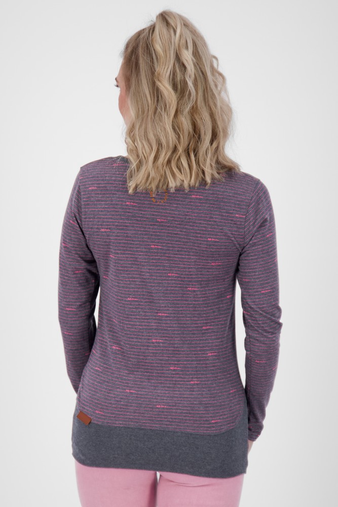 AlifeKickinDamenConnyAKZLongsleeveMarineMelange-2XL
