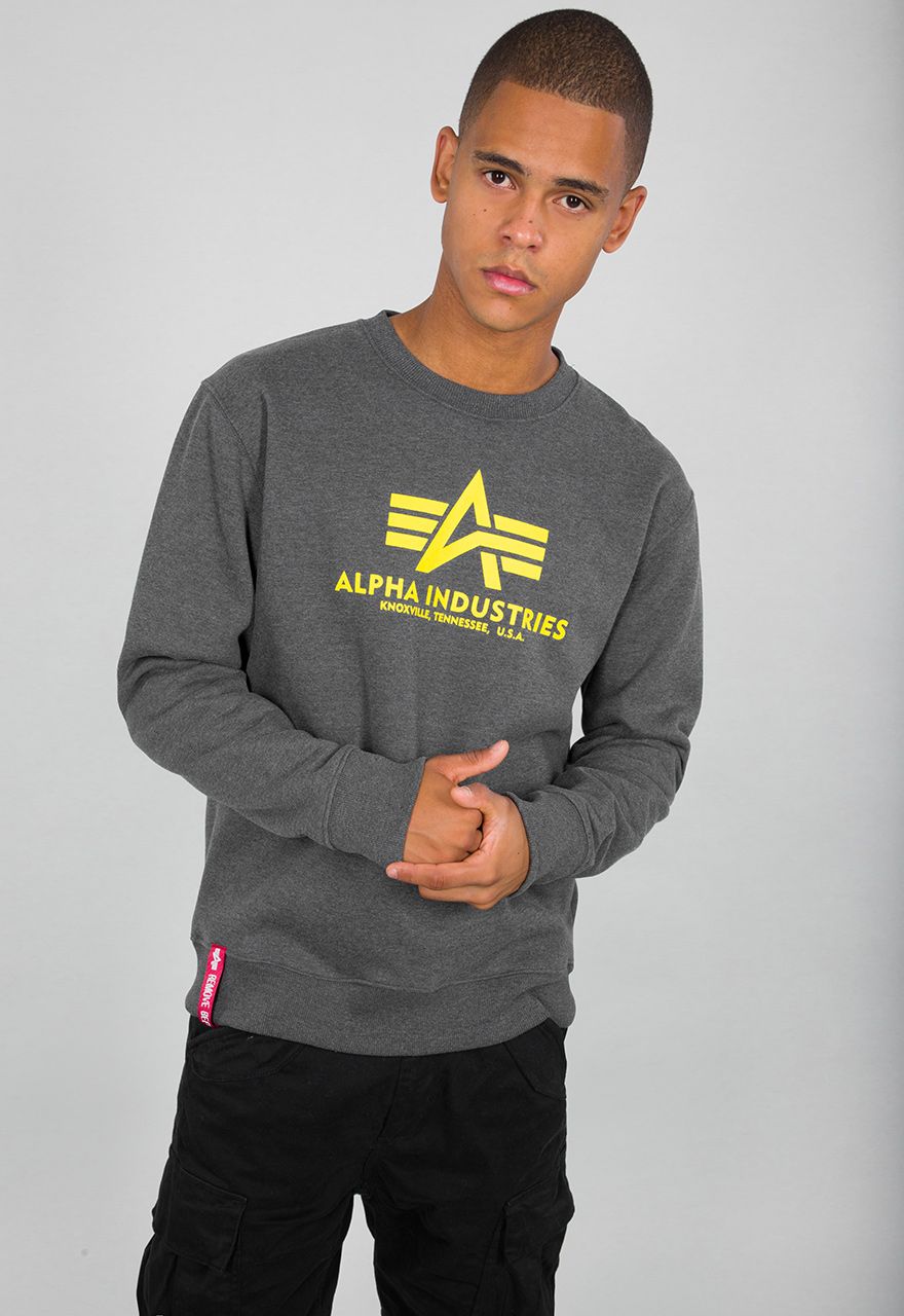AlphaIndustriesBasicSweaterHoodiesSweatshirtsCharcoalHeather-XXL