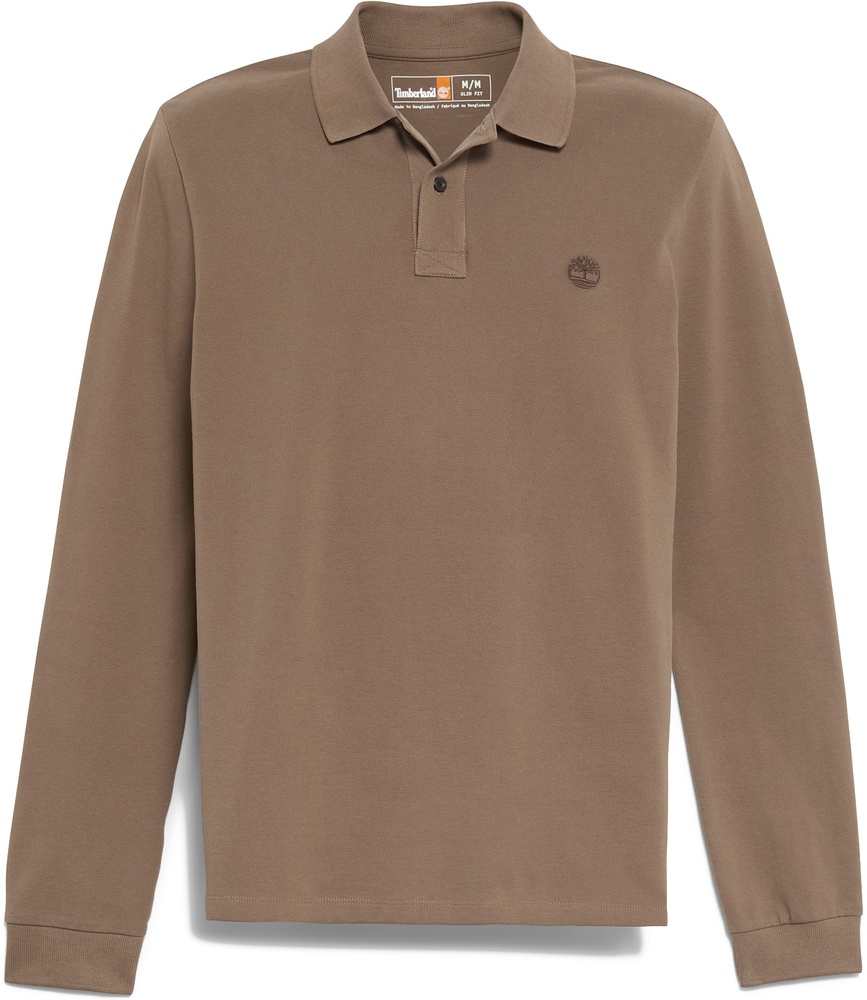 TimberlandPoloshirtOysterRiverChestLogoLsPoloSlimTB0A6VY6ChocolateChip-3XL