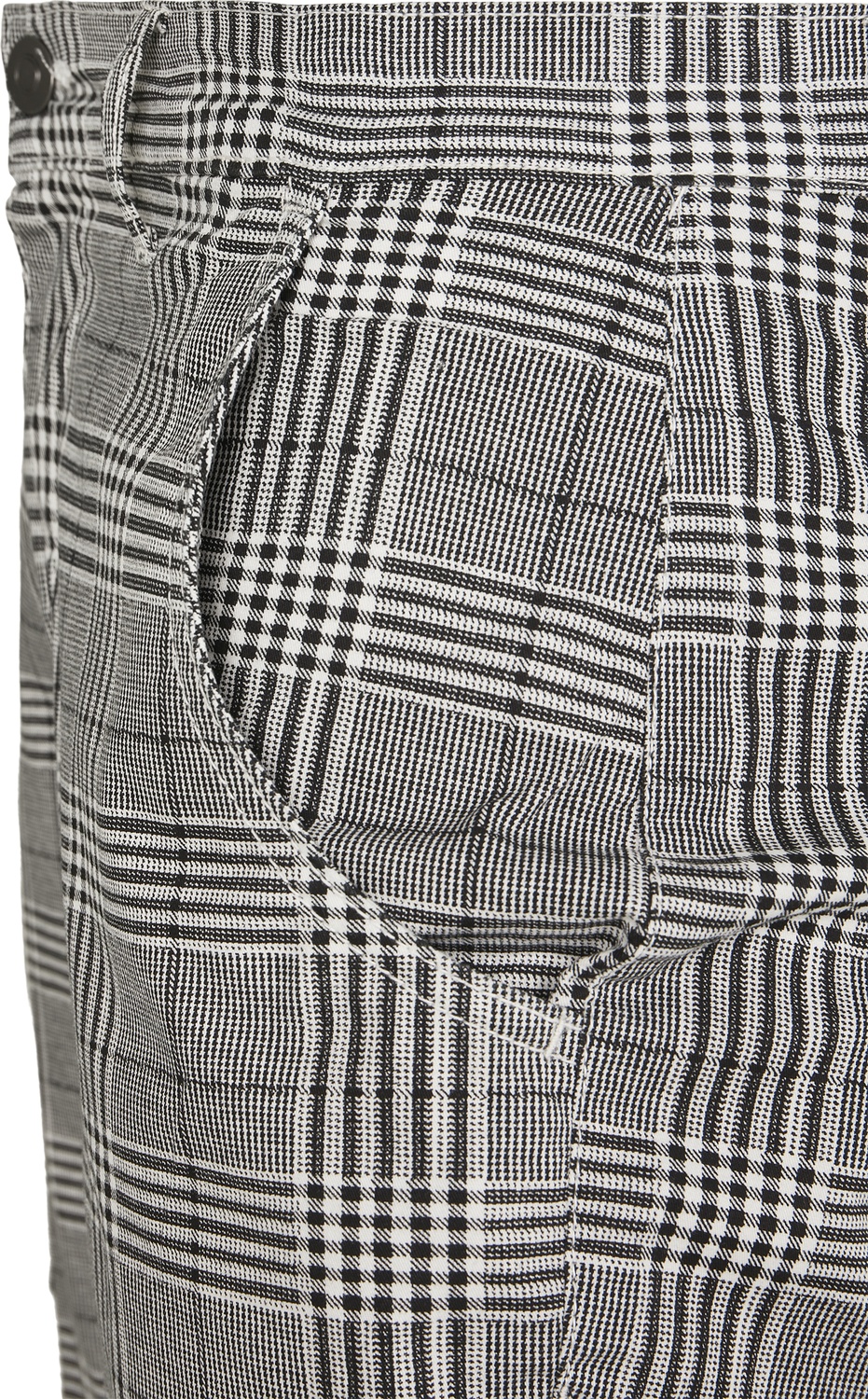 UrbanClassicsHoseAOPGlencheckCargoJogPantsWhiteBlack