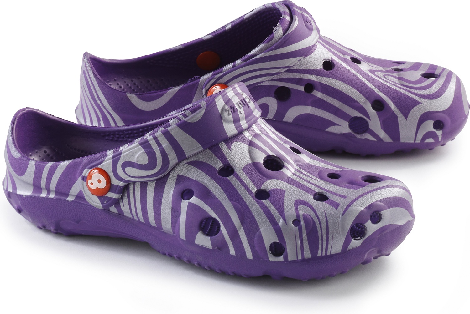 SchuzzSchuzzDamenClogBadeschuheGlobuleFemmeimprimArgentsurpruneSilber-36