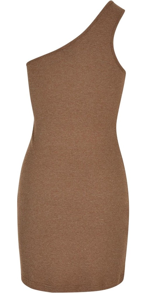 UrbanClassicsDamenLadiesRibOneShoulderDressDarkkhaki-3XL