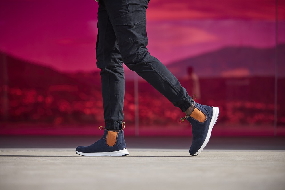 BlundstoneStiefelBoots2147NavyLeatherwithBurntOrangeElasticActiveSeries