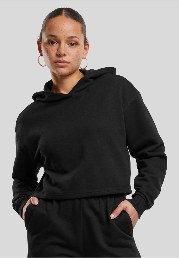 UrbanClassicsDamenLadiesOversizedCroppedLightTerryHoodieTB6854Black-3XL
