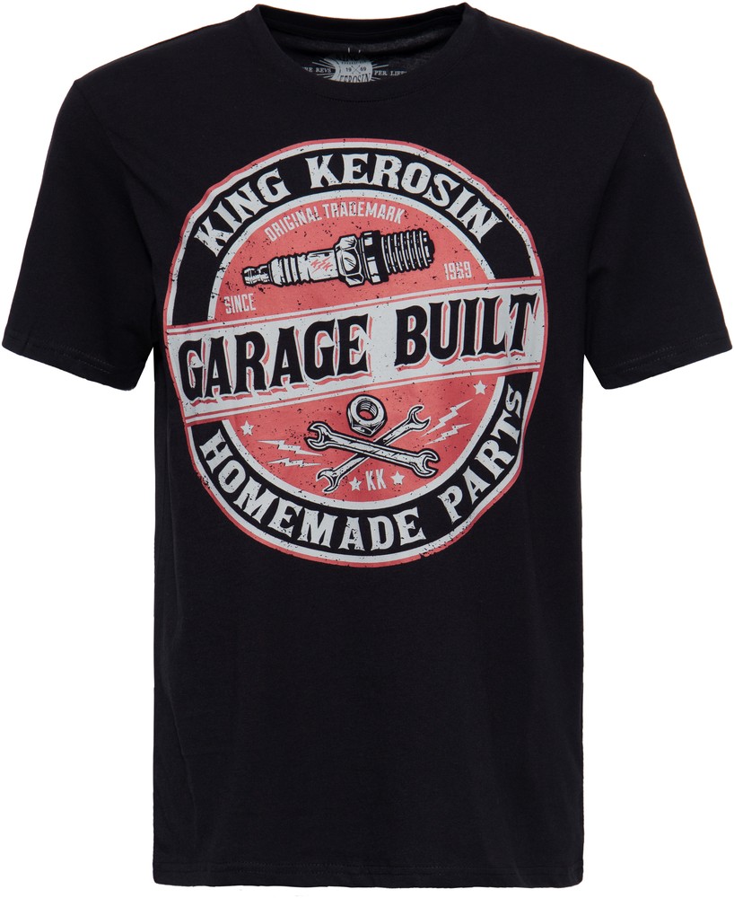 KingKerosinShirtmitFrontprintimWorkerstyleKK220136Black