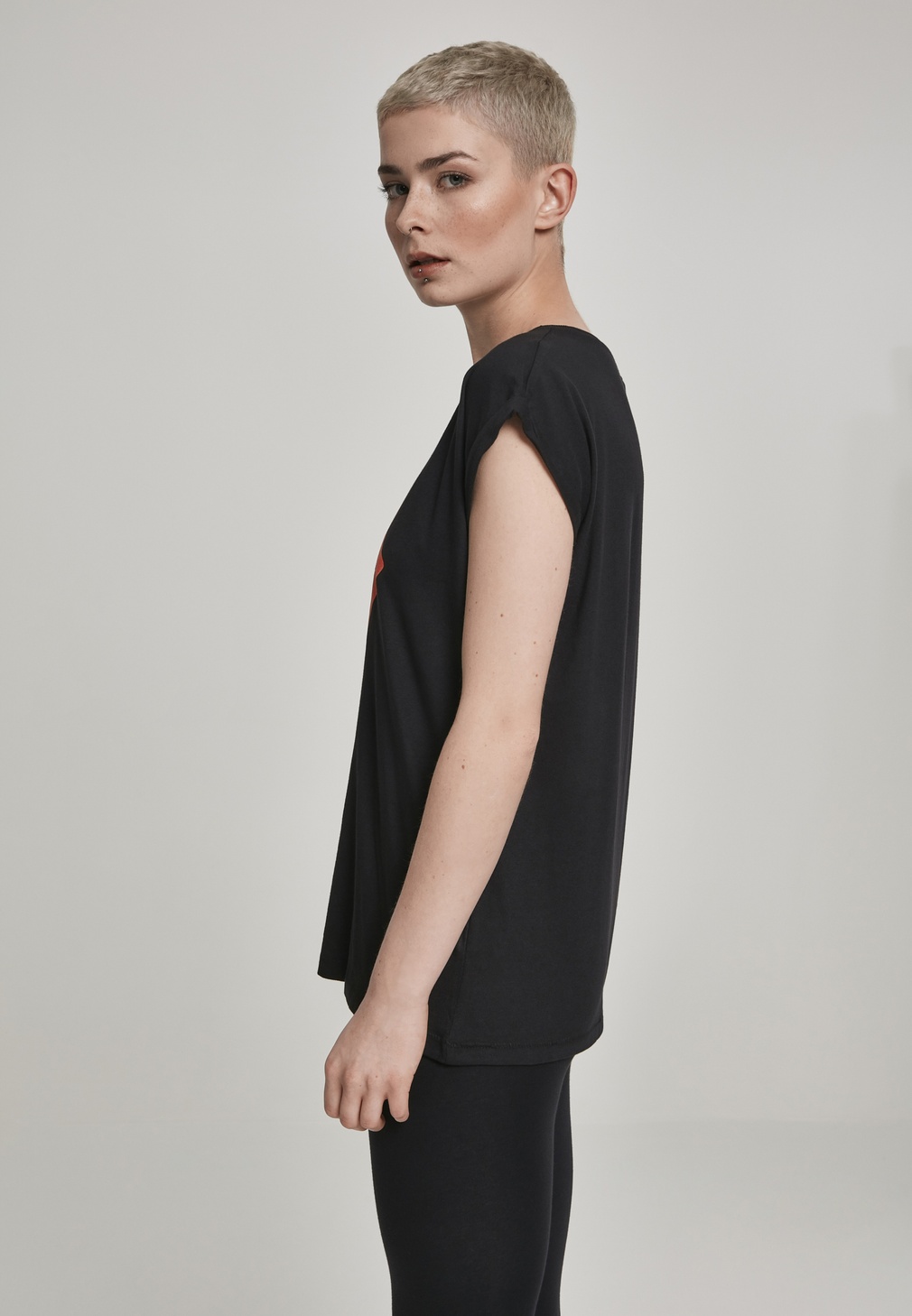 MerchcodeFemaleShirtLadiesRollingStonesTongueTeeBlack