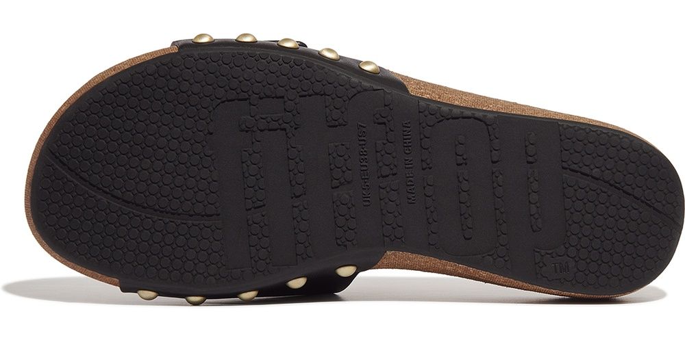 FitFlopDamenSandalenIqushionAdjustableBuckleLeatherSlidesHF1