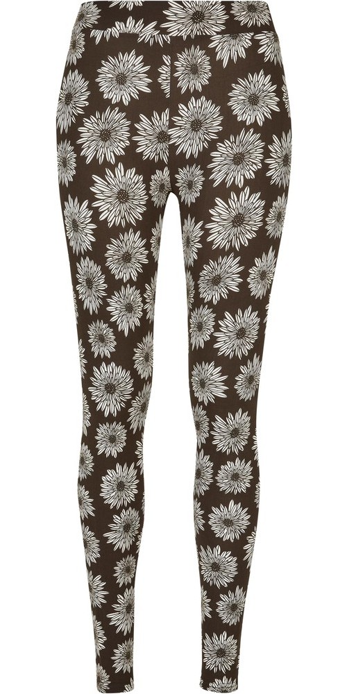 UrbanClassicsDamenLadiesSoftAOPLeggingsBrowncamomile-4XL