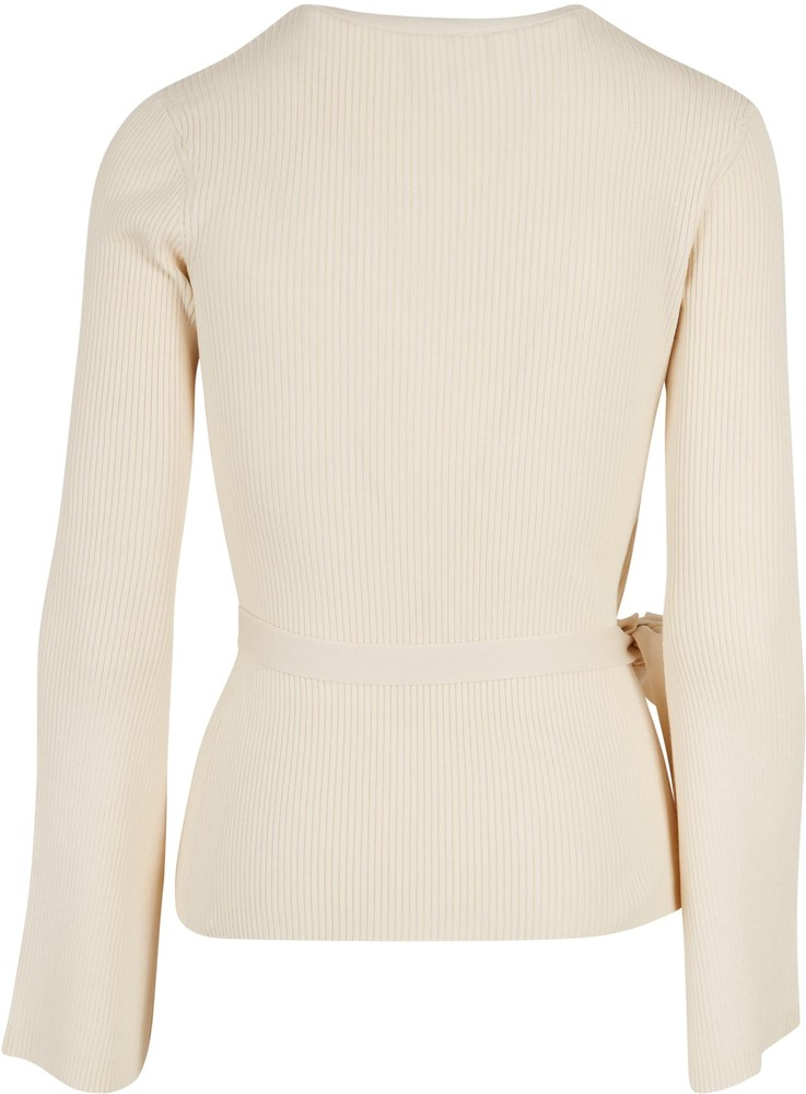 UrbanClassicsDamenStrickjackeLadiesRibKnitWrappedCardiganWhitesand-3XL