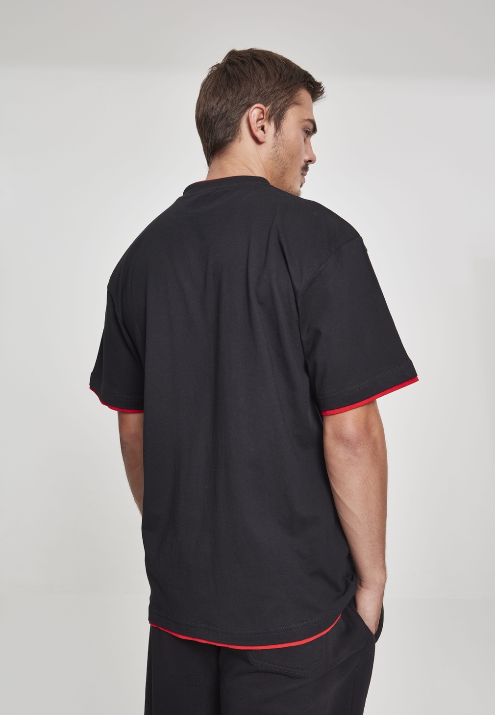 UrbanClassicsT-ShirtContrastTallTeeBlackRed