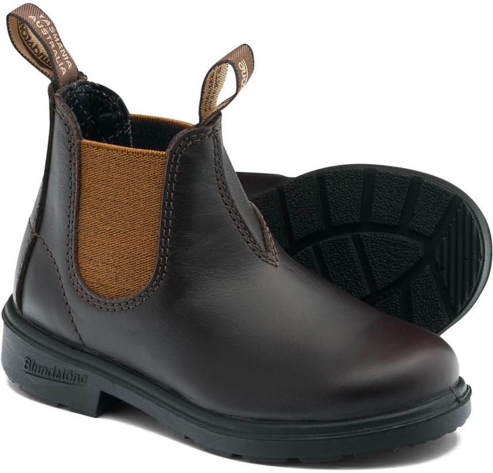 BlundstoneKinderStiefel2591BrownLeatherwithToffeeElasticKids