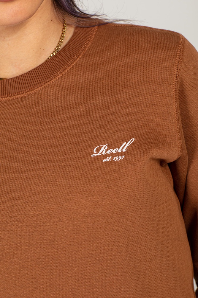 ReellDamenHoodieWomenLogoCrewneck2304-002-15-018HazeBrown-XS